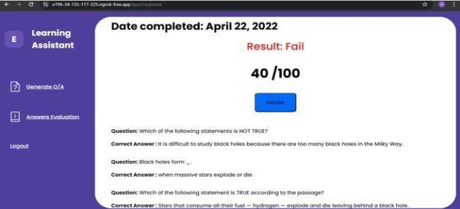 Research Project screenshot